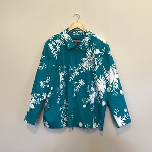 Susan Graver/Style Turquoise/White Jacket - NWOT